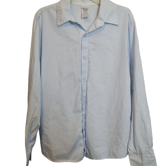 Bob Ross Costume Shirt Spirit Halloween Button Up Pale Blue One Size 2019 - Picture 1 of 5